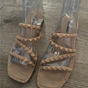 Steve Madden Beige Studded Sandals